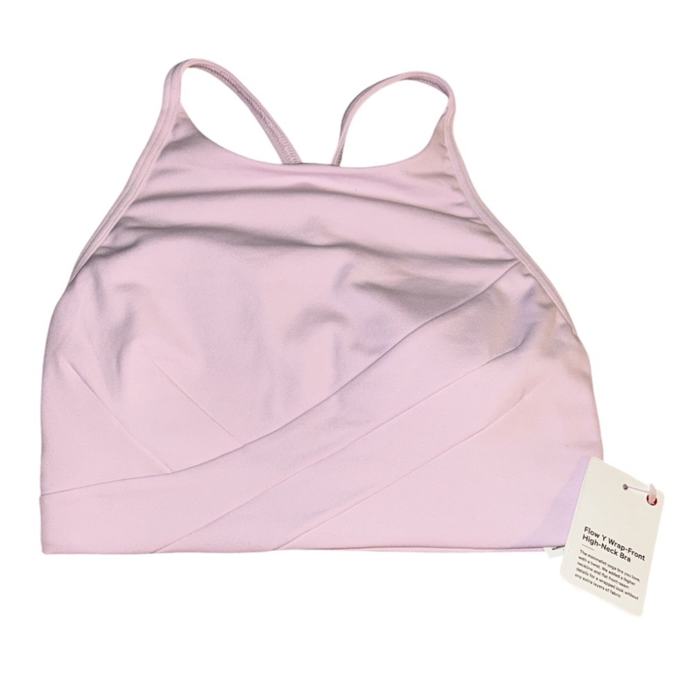 NWT Lululemon Flow Y Wrap-Front High-Neck Bra in Meadowsweet Pink size 2 - Picture 8 of 12